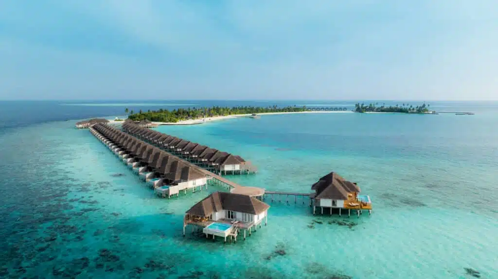 Sun Siyam Iru Veli Maldives 航拍图，精品豪华全包式度假村，浪漫泻湖景观