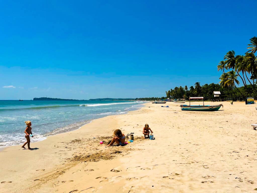 Sri Lanka Weather in April: Complete Travel Guide & Climate Overview 2 Sunny east coast beach with calm turquoise water and palm trees under clear blue skies.