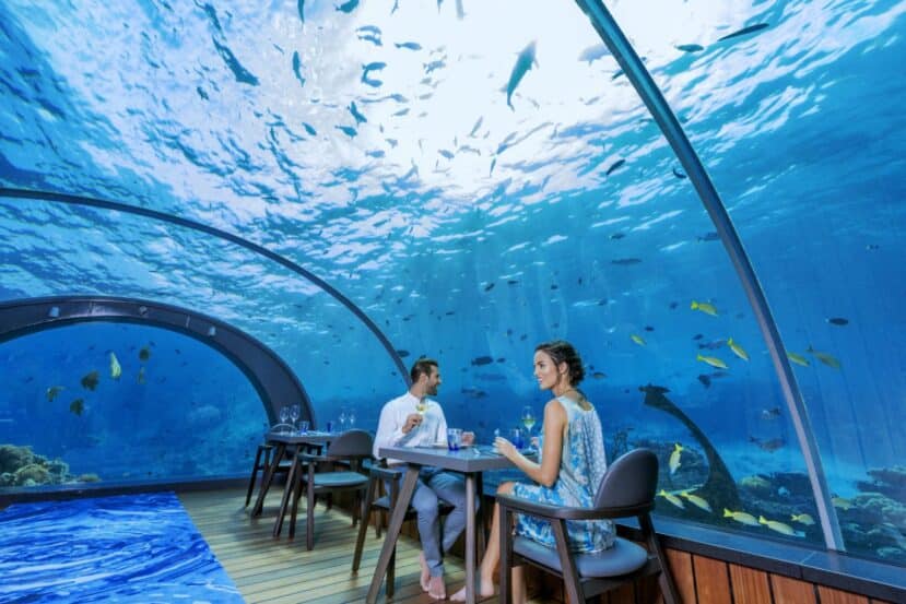Lhaviyani Atoll Maldives: A Complete Guide to Three Stunning Atolls 4 Hurawalhi Island Resort 5.8 Undersea Restaurant all-glass underwater dining Lhaviyani