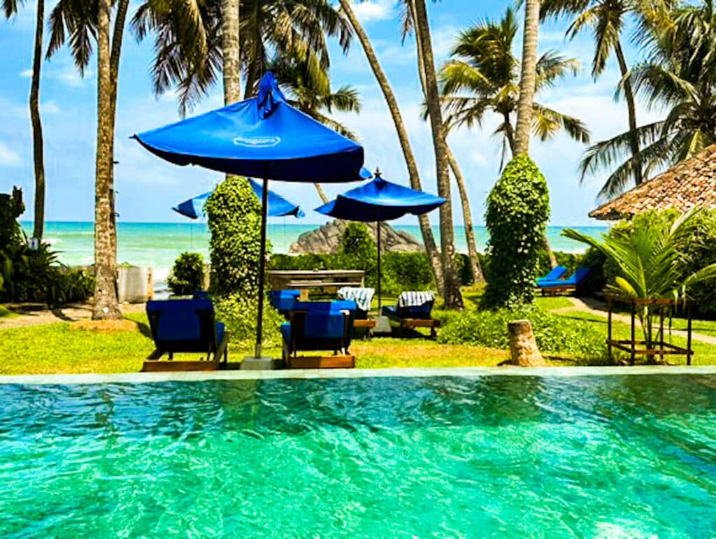 Where to Stay in Sri Lanka: Best Hotels by Travel Style 22 Rockside Cabanas Unawatuna beachside bungalows with sea views and rocky shore