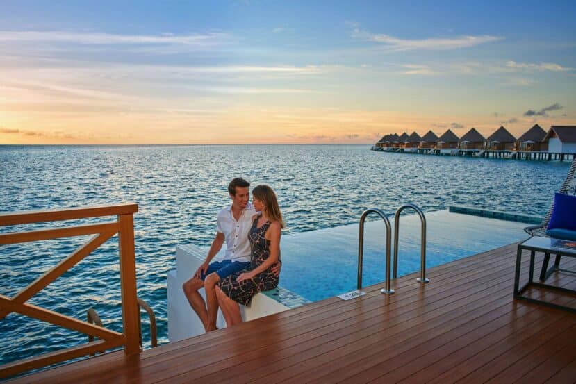 Southern Atolls Maldives: Your Complete Guide to Gaafu, Laamu, Thaa & Beyond 3 Mercure Maldives Kooddoo overwater sunset pool villa with private deck and lagoon views