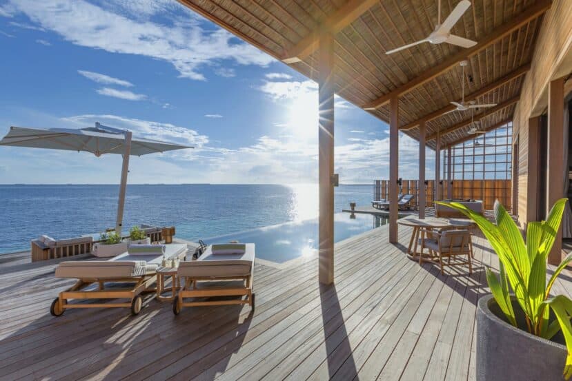 How to Choose the Best Atoll in Maldives: A Complete Area & Stay Guide 14 Komandoo Island Resort Lhaviyani Atoll Maldives two-bedroom villa deck with house reef view