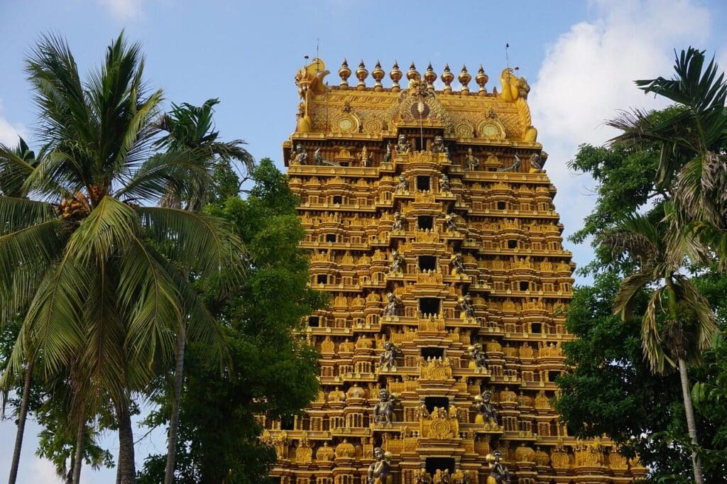 Northern Sri Lanka: Culture, Travel & What to Expect 2 Colourful Hindu temple gopuram in Jaffna northern Sri Lanka at golden hour