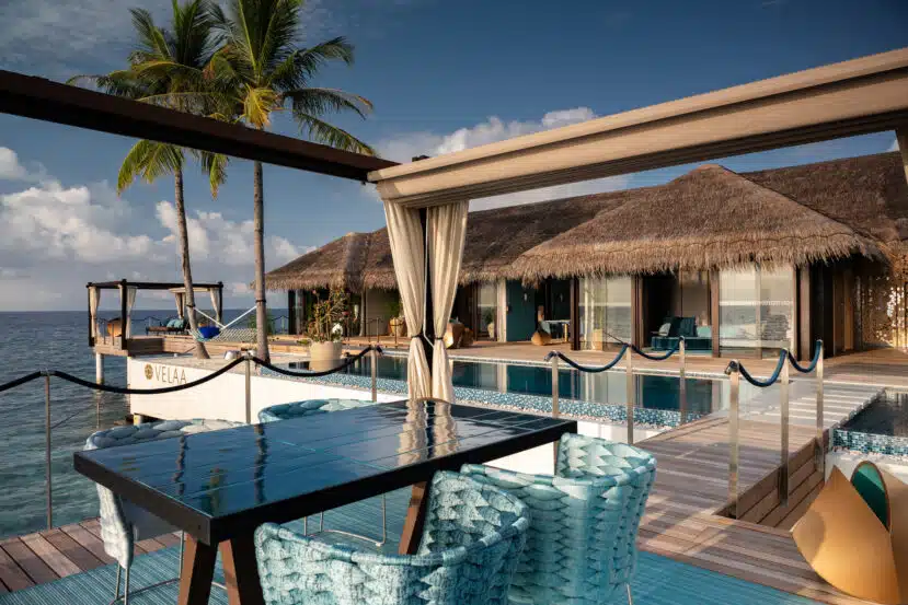 Lhaviyani Atoll Maldives: A Complete Guide to Three Stunning Atolls 14 Velaa Private Island Noonu Atoll romantic pool residence outdoor dining terrace