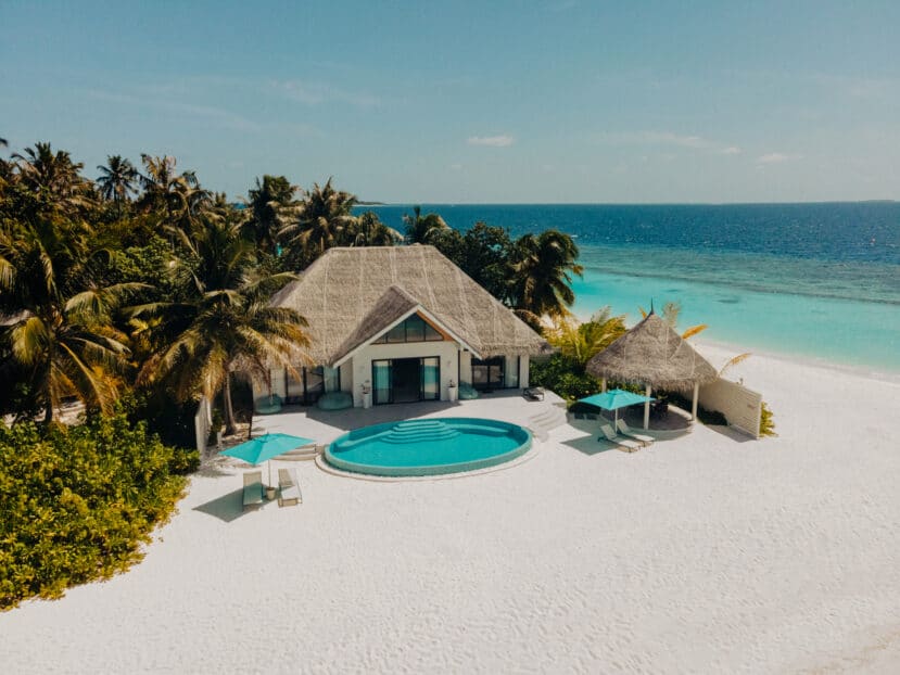 North and South Ari Atoll Guide (Alif Alif & Alif Dhaal): Resorts, Local Islands & Everything You Need to Know 12 Nova Maldives South Ari Atoll aerial drone view of resort island with beach villas