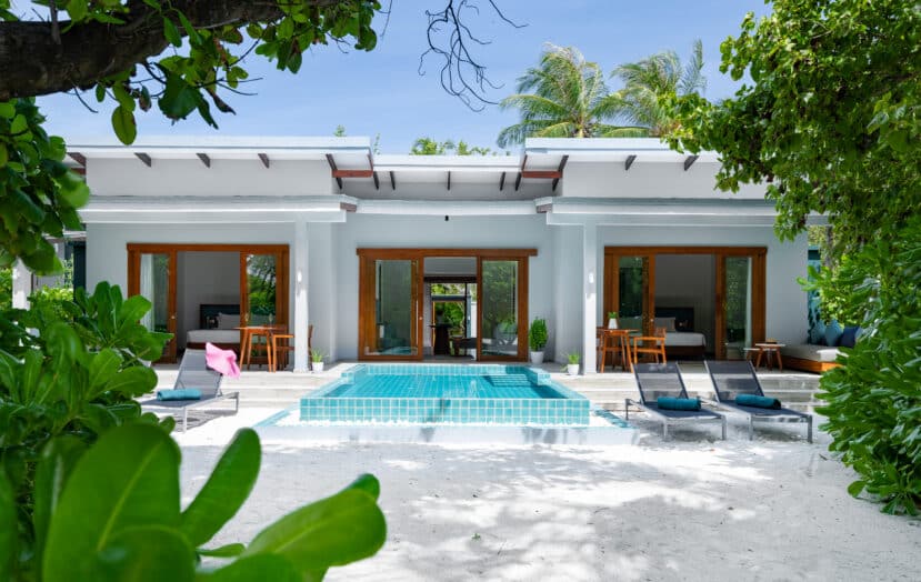 Baa Atoll Maldives: The Complete Guide to Baa and Raa Atoll 12 Ifuru Island Maldives Raa Atoll two-bedroom sunset villa with pool exterior