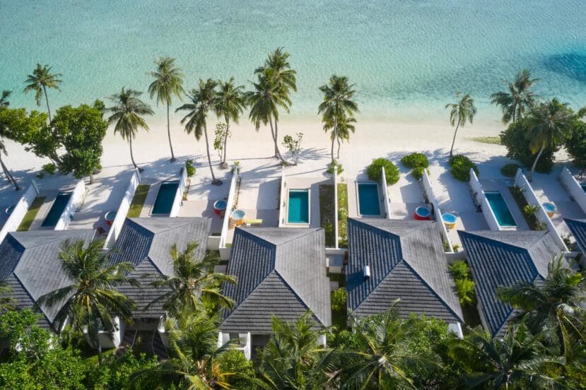 North and South Ari Atoll Guide (Alif Alif & Alif Dhaal): Resorts, Local Islands & Everything You Need to Know 14 Villa Park Sun Island South Ari Atoll beach pool villa aerial with whirlpool and beach