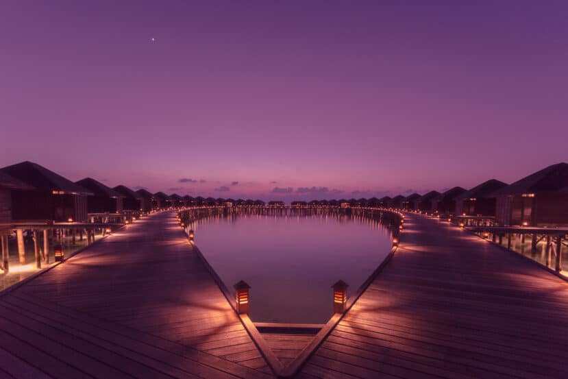 North and South Ari Atoll Guide (Alif Alif & Alif Dhaal): Resorts, Local Islands & Everything You Need to Know 9 Lily Beach Resort South Ari Atoll water villas overview aerial with turquoise lagoon